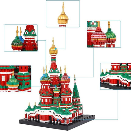 Building Block Set, Saint Basil's Cathedral Architecture Model Micro Mini Blocks, Educational Mini Blocks, 4300 PCS