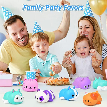 Cat Squishies Stress Balls for Adults Kids: 6PCS Jumbo Animal Squishies Slow Rising Fidget Sensory Toys Classroom Prizes Party Favors Valentines Gifts Easter Goodie Bags Christmas Stocking Stuffers