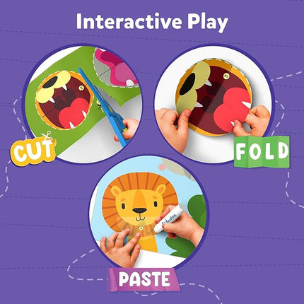 Skillmatics Scissor Skills Activity Book - Snip Snip, 25 Fun Cutting & Creative Activities for Preschoolers, 2 Child-Safe Scissors, Fine Motor Skills, Felt Craft Kit, Gifts for Kids Ages 3, 4, 5, 6, 7