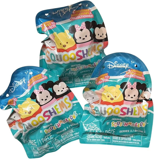 Squishmallows Squooshems Disney 3-Pack - Official Jazwares - Collectible Mini Squishy Squeezable Toy Mystery Blind Bag - Styles May Vary, Duplicates Possible - Gift for Kids, Girls & Boys