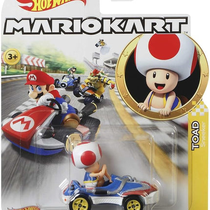 Hot Wheels GBG30 Mario Kart 1:64 Die-Cast Toad with Sneeker Vehicle