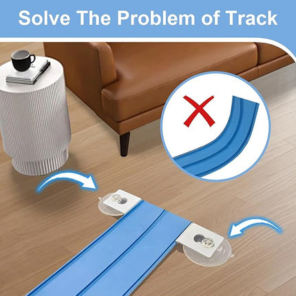 4-Pack Third-Party BluTrack Compatible Track Anchors with Floor Suction & 3 Track Suction Cups – Secure Indoor Race Layouts