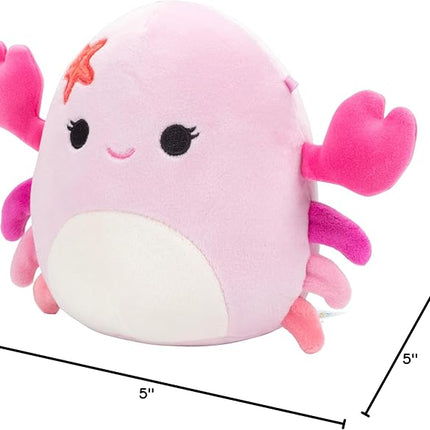 Squishmallows Original 5-Inch Cailey The Crab - Official Jazwares Plush - Collectible Soft & Squishy Little Stuffed Animal Toy - Add to Your Squad - Gift for Kids, Girls & Boys