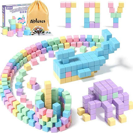 32pcs Magnetic Blocks Building Cubes for Toddlers, Classroom Must Haves Creative Learning Kids Gifts, Preschool Montessori Sensory Autism Magnet Toys for Boys and Girls Ages 3 4 5 6