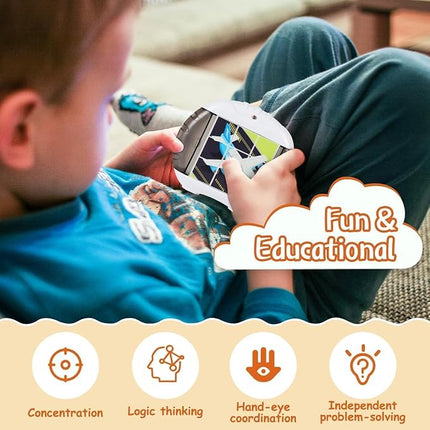 3D Rotating Puzzles for Kids 3 4 5 6 7 8 Year Old, 4 Puzzles in 1, Toddler Toy for Travel, Car, Airplane, Road Trip Activities, Fine Motor Skills, Fidget, Boys & Girls Gifts