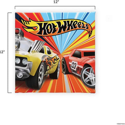 Mattel Hot Wheels Color Burst Gallery Wrapped Canvas Wall Decor - Fun Hot Wheels Picture for Kids' Bedroom or Play Room