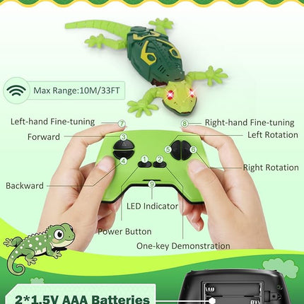 Wall Climbing Lizard,Rc Car Toys for Kids,Remote Control Cars,Wall Crawler Robot Geckos,Fun Kids Toys,Cool Stuff Gadgets 2025,Halloween Christmas Birthday Gifts for Boys Girls Teens Ages 3 4 5 6 7 8 +