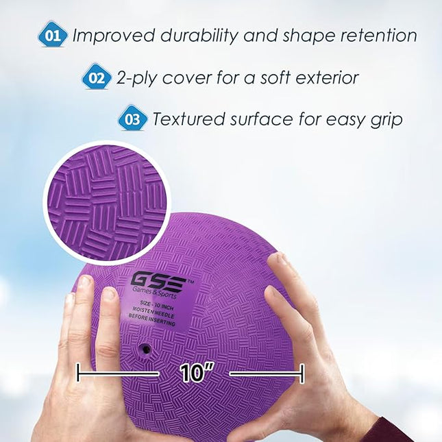 GSE Games & Sports Expert 5"/7"/8.5"/10" Inflatable Playground Ball, Kickball, Bouncy Dodge Ball, Handball for Kid/Adult, Perfect for Recess Ball Games, Gym, Yoga Exercises, Schools Sports Activities