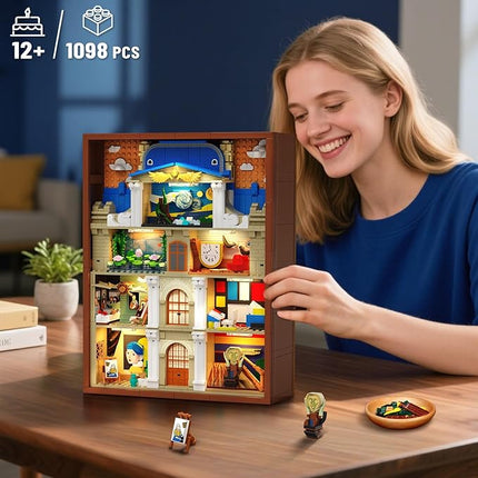 Artworks Painting Frame Building Set with Lights, Artistic Painting Building Brick for Home Office Decor, Collectible Art Building Block Kit for Adults Boys Girls Ages 12+ (Not Wall-Mountable)