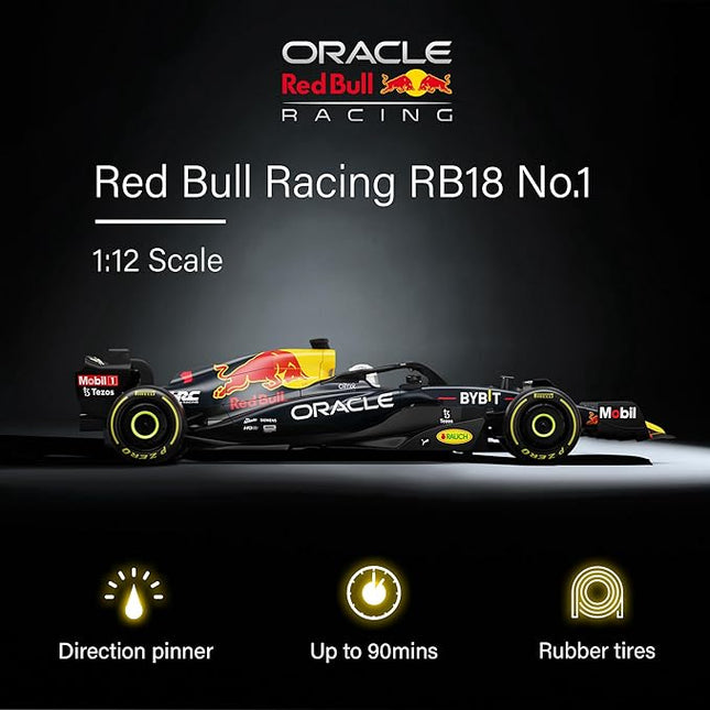Voltz Toys Authentic Licensed 1:12 F1 RedBull Rb18 Car Remote Control Car - F1 Collection RC car Series for Kids and Adults - 2.4GHz RC Car for Gift (1:12 RedBull Rb18(NO.1))