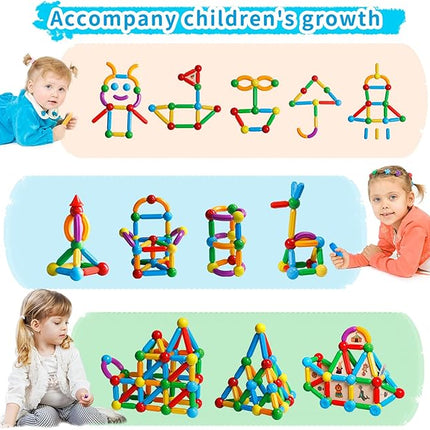 TOKBLOK Magnetic Blocks for 3 Years Old Girls Boys Magnetic Building Sticks Preschool Educational Learning STEM Toys Toddler Montessori Magnet Toys Kids Gift - 76Pcs Starter Set