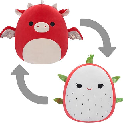 Squishmallows Original FlipAMallows 12in Dragonfruit and Dragon Flippable Plush - Official Jazwares Product (Medium)