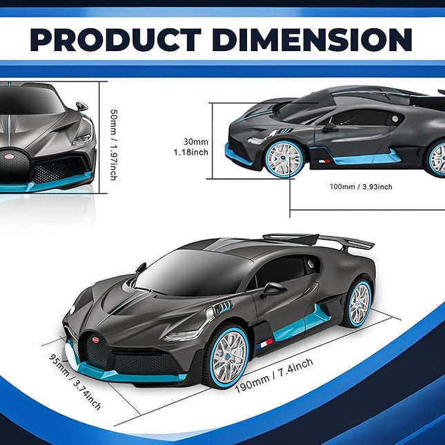 BEZGAR Bugatti Remote Control Car for Boys- 1:24 Officially Licensed Bugatti RC Cars, Electric Sport Racing Hobby Bugatti Toy Car Model Vehicle for Boys, Girls and Adults