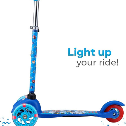 Voyager - Self Balancing Kick Scooter with Light Up Wheels, Extra Wide Deck, 3 Wheel Platform, Foot Activated Brake, 75 lbs Limit, Kids & Toddlers Girls or Boys, for Ages 3 and Up
