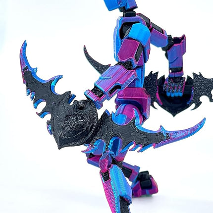 Assembled Titan 13 Action Figure Set, 3D Printed T13 Dummy Action Figure Multi-Jointed Movable Hand, Lucky 13, Desktop Decorations Game Gifts, (Laser Green)