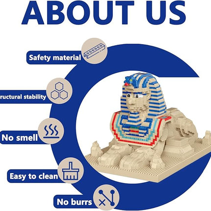 Great Sphinx Egypt Mirco Mini Building Block Sets for Boys Ages 8-12 Famous World Landmark Architecture Model Kits Toys for Adults 2732 Pieces