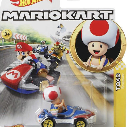 Hot Wheels GBG30 Mario Kart 1:64 Die-Cast Toad with Sneeker Vehicle