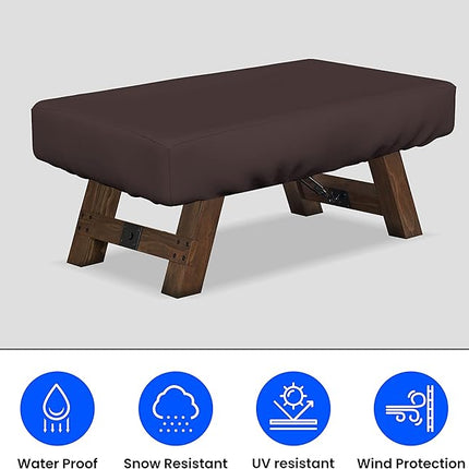 Covers & all Air Hockey Table Cover 18 Oz Waterproof - 100% UV & Weather Resistant Outdoor Table Cover with Elastic for Snug Fit (88" W x 44" D x 15" H Inches, Coffee)