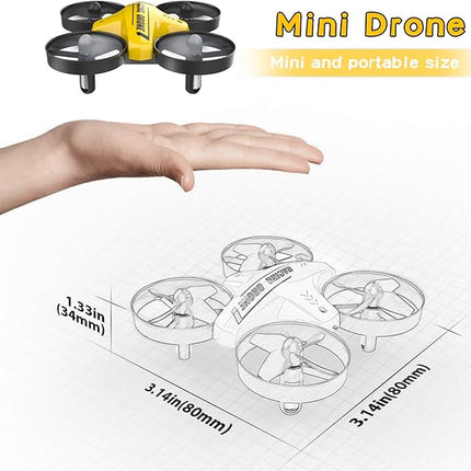 Mini Drone, Hand Operated & RC Nano Quadcopter for Kids & Beginners Indoor, with 3 Batteries, Throw to Go, Flips, Obstacle Avoidance, Children's Day Gift & Christmas Gift for Boys Girls -Yellow