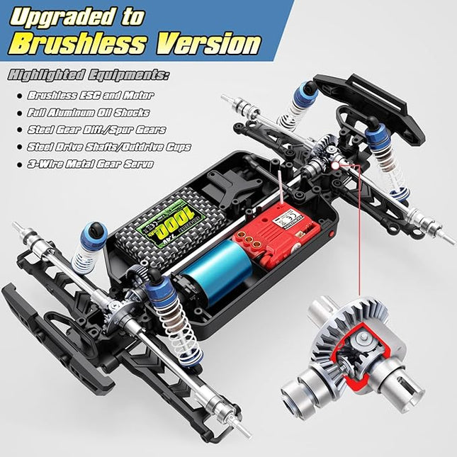 HAIBOXING 1/18 Scale Brushless Fast RC Cars 18859A, 4WD Off-Road Remote Control Trucks 48 KM/H Speed for Adults and Kids Boys, All Terrain Truck Toys Gifts with Extra Shell and Battery 40+ min Play