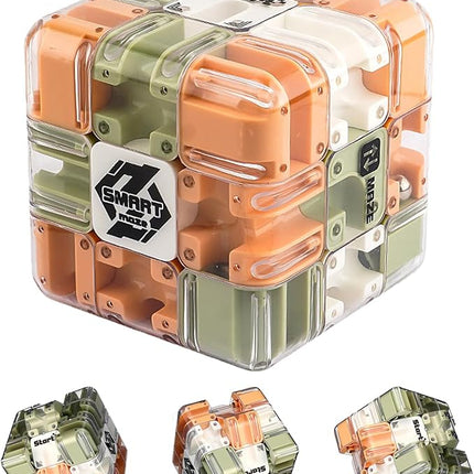 3D Maze Ball Puzzle Fidget Cube - Engaging Brain Teaser Toy for Stress Relief & Focus, Challenging Puzzle Maze Ball Game for Adults, Teens & Kids (Model A-1PCS)