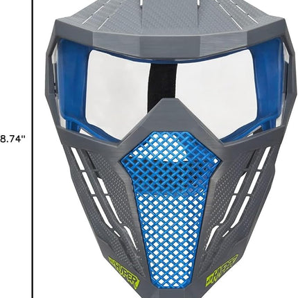 Nerf Hyper Face-Mask - Breathable Design, Adjustable Head Strap - Blue Team Color - Gear Up Hyper Battles - for Teens,-Adults
