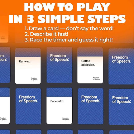 QUOKKA Freedom of Speech Card Board Game - Family Edition - Fast-Paced | Guess The Word | Easy to Play - Party Game for Game Night