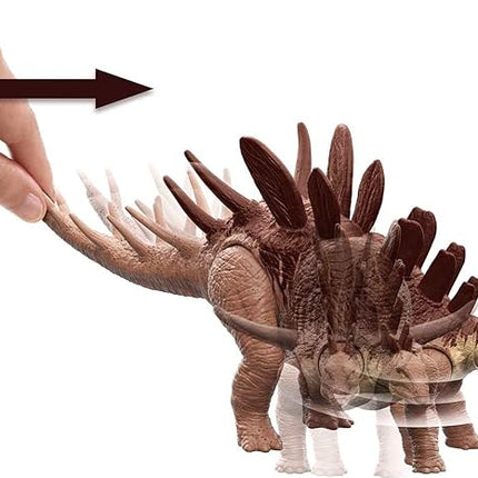 Jurassic World Camp Cretaceous Roar Attack Kentrosaurus Dinosaur Action Figure, Toy Gift with Strike Feature and Sounds