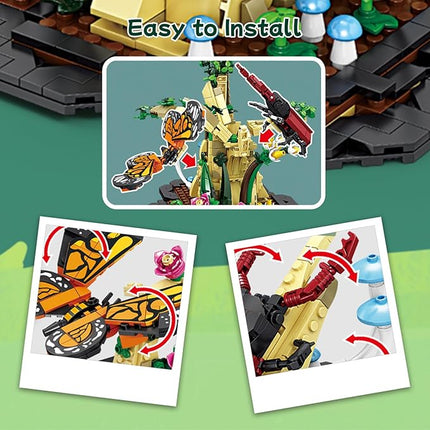 Toy Building Set, The Insect Flowers Collection 6 in 1 Model Kit Bricks Set, Creative Insects Building Block Sets, Hobbies Christmas Birthday Gift for Nature Lovers Adult Kids Boys Girls 8+