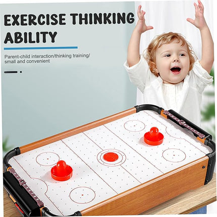 Air Hockey Table for Kids, 20 x 12 x 4 Portable Small Air Hockey Table, Floating Table Games with Electric Fan, Puzzle Tabletop Hockey Games Gifts for Kids Boy Girl, No Battery,Table Games
