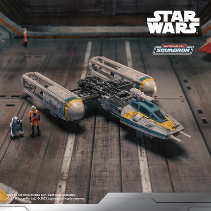 Star Wars Micro Galaxy Squadron Gold Leader's Y-Wing - 5-Inch Starfighter Class Vehicle with 1-Inch Jon Vander & R2-BHD Micro Figure Accessories