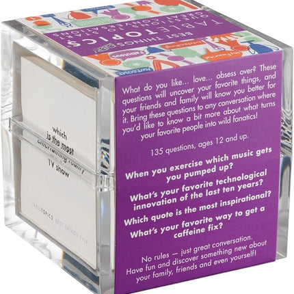 TableTopics Best Things Ever Question Card Game - 135 Fun Conversation Starter Cards, Use as Ice Breakers, Getting to Know You, or Discover More About Friends & Family, Share Your Favorites