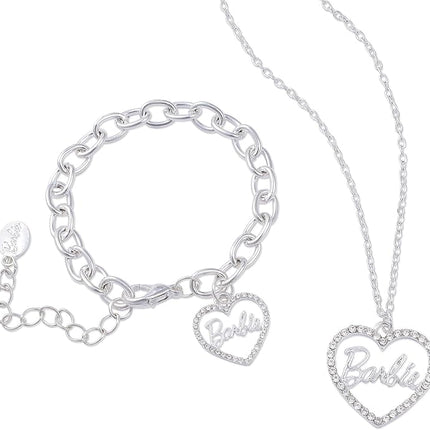Barbie Crystal Heart Necklace & Bracelet