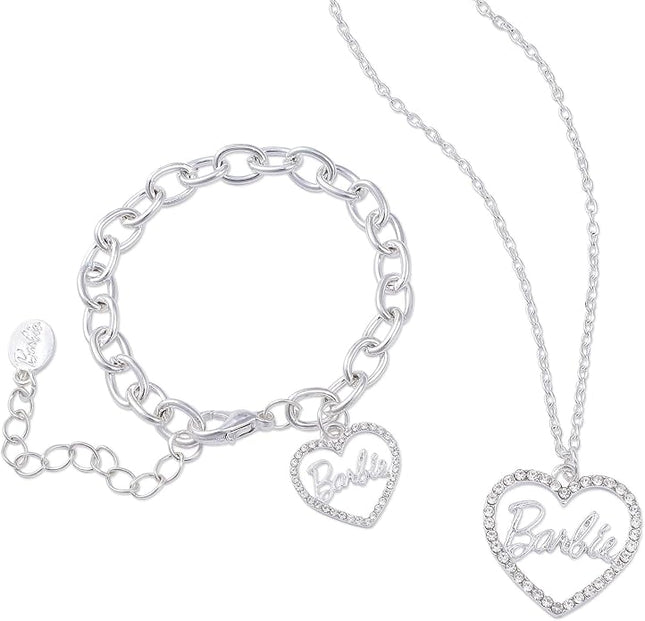 Barbie Crystal Heart Necklace & Bracelet