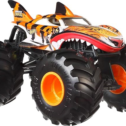 Hot Wheels Monster Trucks, Oversized Monster Truck, 1:24 Scale Die-Cast Toy Truck with Giant Wheels and Cool Designs