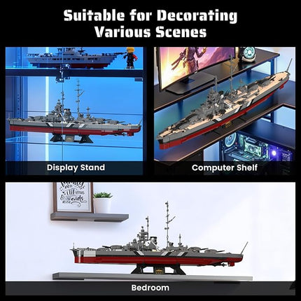 NUTCRACKER World War II Battleship Building Set, German Bismarck Warship Building Blocks Kit for Adults（2535 Pcs） Military Theme Bricks Model Kit for Gifts