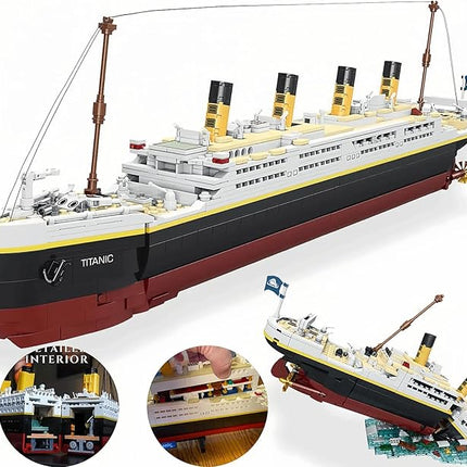 Titanic Model Kit -2022 Pieces Large Titanic Ship Building Blocks Set, STEM Educational 3D Puzzle Toys Gifts for Kids and Adults, Ideal Collectible Display Architecture for Home& Office Decor