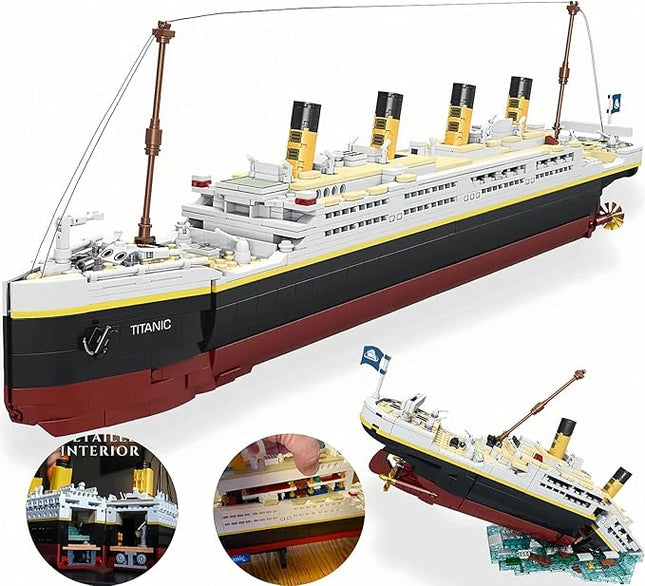 Titanic Model Kit -2022 Pieces Large Titanic Ship Building Blocks Set, STEM Educational 3D Puzzle Toys Gifts for Kids and Adults, Ideal Collectible Display Architecture for Home& Office Decor