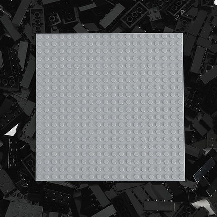 500 Piece Classic Building Bricks and 1 Gray Baseplate, 2x4 Bricks Bulk Creative Building Toys, Blocks Bulk for Kids Ages 6+, Black(Samll Bricks, 1.25x0.62x0.47 in)