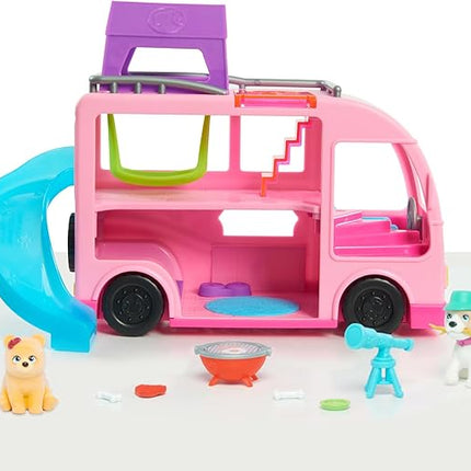 Barbie Pet Camper Playset with Pair of 1.5-inch Pet Figures, 11-pieces, Toy Figures and Playset, Kids Toys for Ages 3 Up by Just Play