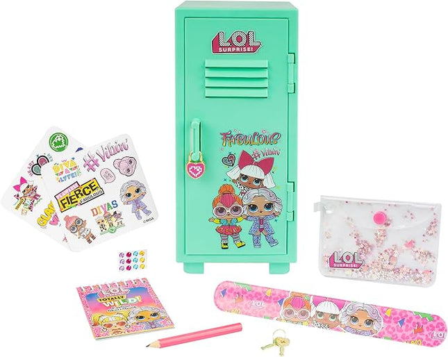 LOL Surprise: Fashionista Locker - Green Locker with Lock & Filled with Fashion Accessories, Sketchbook - Stencil - Pencil - Gems & More! Kids Ages 3+