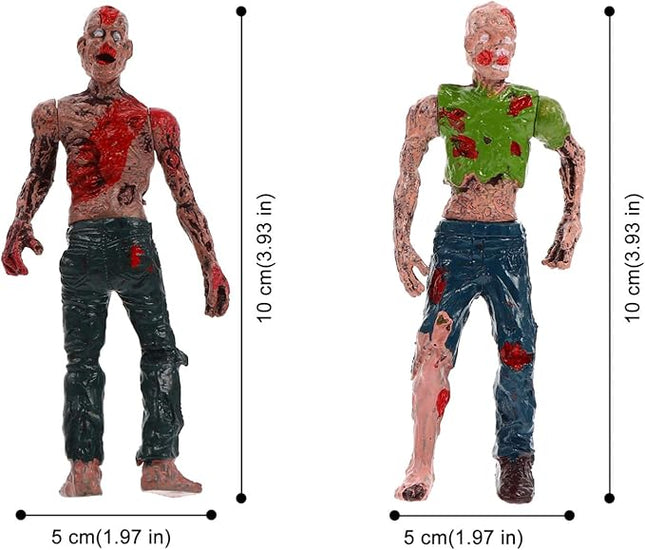 Zerodeko 12 PCS Toy Zombie Action Figures with Movable and Detachable Joints, Mini Zombie Figurines for Presents, Decoration, and Party Favors