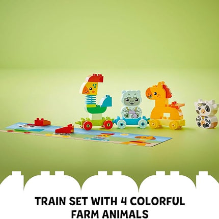 LEGO DUPLO My First Animal Train Building Set and Horse Toy, Educational Toy for Toddlers Ages 1-3 with 4 Animal Figures, Creative Nature Toy Birthday Gift for Animal Loving Preschoolers, 10412