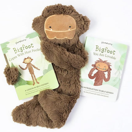 Slumberkins Bigfoot Snuggler & 2 Board Books Complete Set Bundle | Soft Plush Toy for Ages 0+ | Enhances Self-Esteem & Positive Relationships (Bigfoot Snuggler Plush + 2 Board Books)