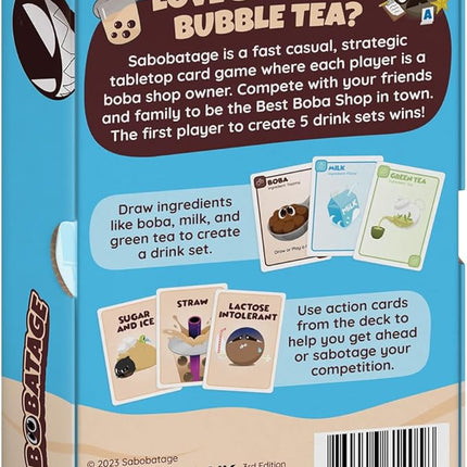 Sabobatage: The Boba Card Game | Easy Family-Friendly Party Game | Card Games for Adults, Teens & Kids | 2-5 Players (Base Game 3rd Edition)