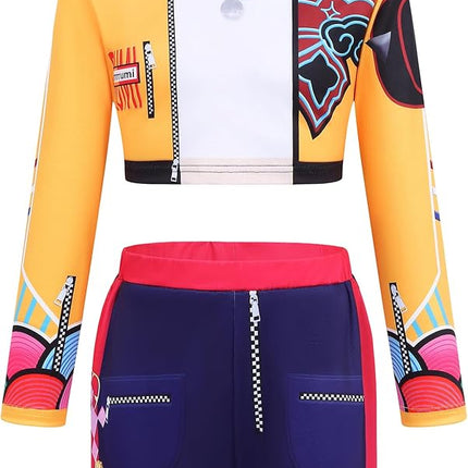 Girls Demon Pop Singer Hunters Costume 3-14 Years Stage Dance Idol Cosplay Outfit, Kids Halloween Costumes