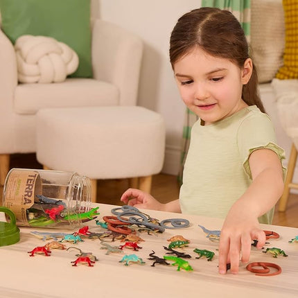 Terra by Battat – 60 Pieces Lizard Animal Tube – Realistic Plastic Reptile & Amphibian Figurines – Frog, Alligator, Snake & More – Educational Toys for Kids & Toddlers, 3+ Years