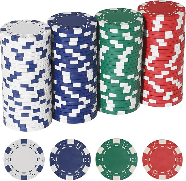 11.5 Gram Poker Chips,100pc Casino Poker Chips for Texas Hold'em, Blackjack Chips,Casino Poker Games Kit,Poker Chip Set for Card Board Game,Bulk Poker Chip,Gambling Chips