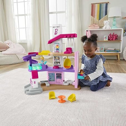 Fisher-Price Little People's Barbie Dream House, Dollhouse, Multilingual Interactive Set, Awakening Toy from 18 Months to 5 Years, HJN55