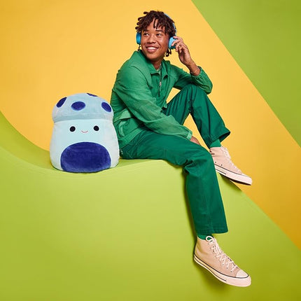 Squishmallows Original 16-Inch Ankur Teal Mushroom with Fuzzy Blue Spots and Belly - Official Jazwares Large Plush